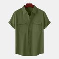 thumbnail image 4 of Chemise Boutonnée à Manches Courtes Décontractée Chemise Habillée Boutonnée à Manches Courtes Chemise Boutonnée à Manches Courtes pour Homme Chemise Habillée Boutonnée pour Homme Vert 2TG, 4 of 8