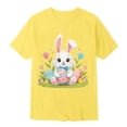 thumbnail image 4 of MIASHUI T-Shirts Graphiques de Pâques pour Garçons Manches Courtes Décontractées Douces Hauts Colorés pour Enfants Jaune, 10-11 Ans, 4 of 4