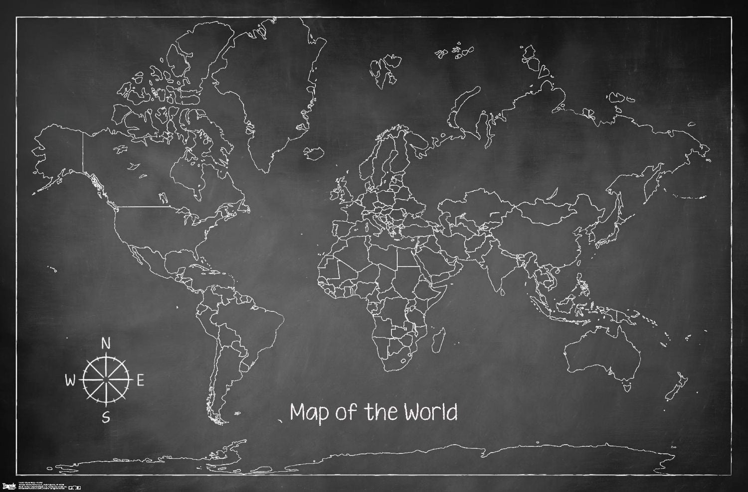 Carte du monde à la craie