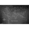 thumbnail image 1 of Chalk Map - World Wall Poster, 22.375" x 34", 1 of 4