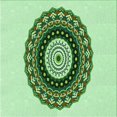 thumbnail image 1 of Ahgly Company Tapis d'Intérieur Lavable en Machine Carré Vert Transitionnel, 6 Pieds Carré, 1 of 7