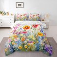 thumbnail image 1 of Colorful Flowers Comforter&nbsp;Set Jungle Plant Down Comforter,Boho Floral King Bedding Set,Botanical Leaves Quilt Set Country Butterfly Rustic Home Decor, 1 of 7