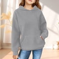 thumbnail image 2 of FAOWME Child Solid Color Hooded Silk Checked Tops Coat Grey 4-5 Years, 2 of 4