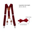 thumbnail image 2 of FONDOTIN 1 Ensemble Bretelles et Nœud Papillon Bébé Métal Rouge Foncé Mode Serrage Fort pour Enfants, 2 of 4