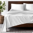 thumbnail image 2 of Bare Home Bamboo Sheet Set - Made from Rayon Fibers - Deep Pockets - 4 Piece - Split Head Flex King, White, 2 of 7