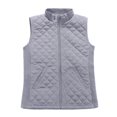 thumbnail image 1 of Bienzoe Women Casual Quilted Sleeveless Light Weight Vest Stretch Rib Gray S, 1 of 5