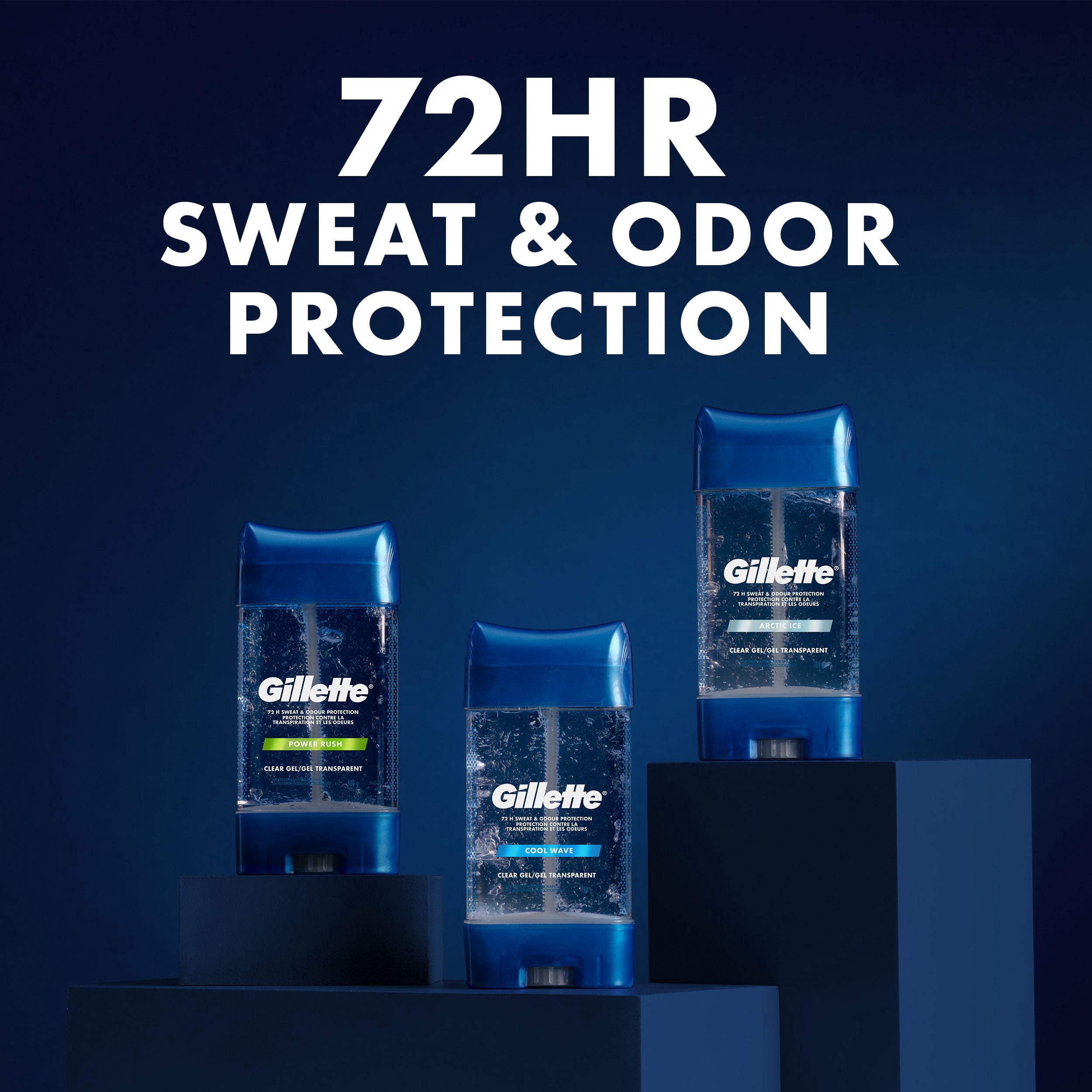 Gillette Antisudorifique en Gel Transparent et Déodorant pour Hommes Parfum Cool Wave