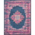 thumbnail image 1 of homeroots Décoration Intérieure 385256 Tapis 8 Pieds x 10 Pieds Bleu et Rose à Médaillon, 1 of 1