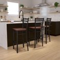 thumbnail image 4 of HERCULES Series Black Ladder Back Metal Restaurant Barstool - Cherry Wood Seat, 4 of 6