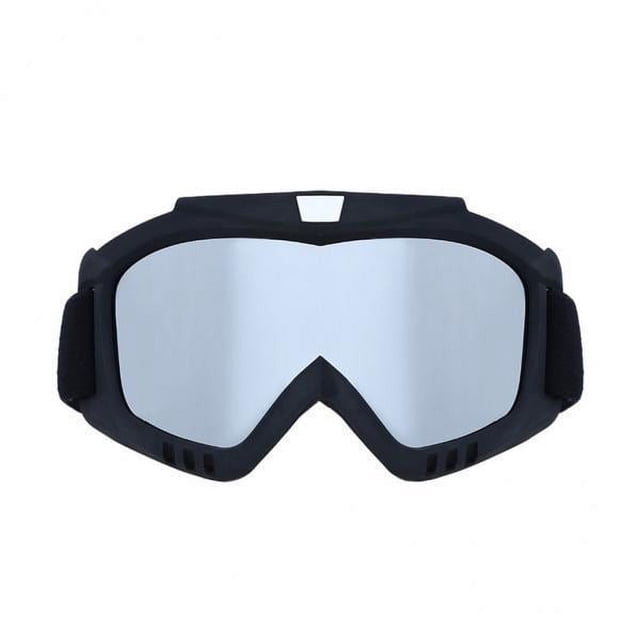 Almencla 2x Lunettes de Sécurité de Ski pour Neige Lunettes Anti-Buée Lunettes de Protection pour Moto Argent 2 Pcs