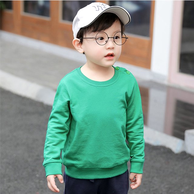 LSLJS Toddler Baby Boy Girl Fleece Pullover Sweatshirt Solid Color Crewneck Blouse Shirt Tops Warm Fall Winter Clothes