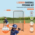 thumbnail image 2 of KFFKFF L Screen for Baseball Batting Cage, Safety Screen Measuring 7x7 ft for Baseball and Softball, Portable Body Protector Batting Screen with Ground Stakes and Carry Bag, Robust Pitching Net, 2 of 9