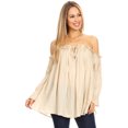 thumbnail image 1 of Women Renaissance Off Shoulder Top Costumes Blouse Boho Peasant Shirt, 1 of 5