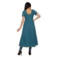 thumbnail image 4 of Moomaya Robe en Coton pour Femmes Décontractée d'Été à Fente avant Unie à Manches Courtes Kurta, 4 of 6