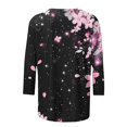 thumbnail image 3 of Babysbule T-Shirt d'Été à Manches 3/4 pour Femmes, Col Rond, Coupe Ample, Tunique Florale Mode 2025, 3 of 4