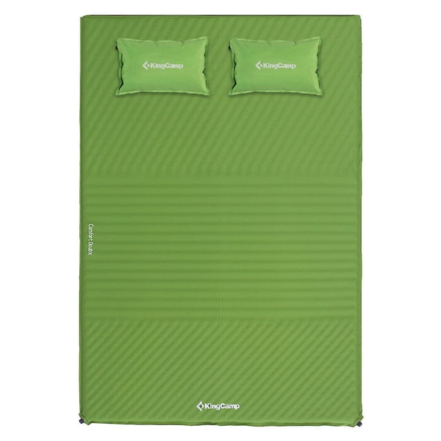 KingCamp Matelas de Camping Autogonflant Double avec 2 Oreillers, Vert