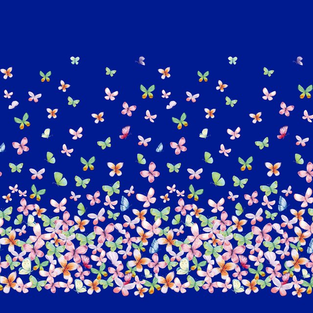 Soimoi Blue Cotton Duck Fabric Insect Panel Print Fabric by The Yard 42 Inch Wide