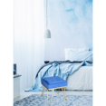 thumbnail image 3 of Jessar - Velvet Ottoman/Footstool with Metal Base, 15.7" x 15.7" x 17.3", Blue, 3 of 4
