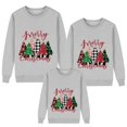 thumbnail image 2 of Hot Sale! Chandail en Molleton de Noël pour Famille Chandail en Molleton Assorti pour Femmes Ensemble Chandail de Noël Joyeux Y'All Imprimé Col Rond pour Maman Gris Maman : m, 2 of 4