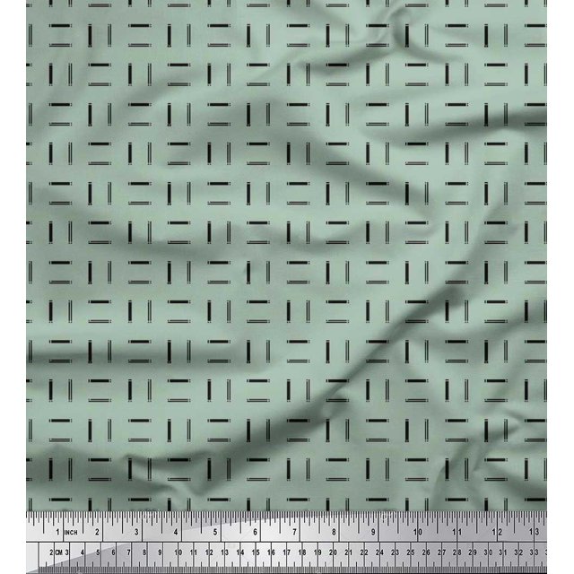 Soimoi Poly Georgette Fabric Geometric Small Print Fabric by Yard 42 Inch Wide