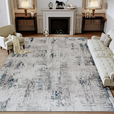 SIXHOME Area Rugs for Living Room 8'x10' Modern Abstract Area Rugs Machine Washable Rugs Distressed Rugs Bedroom Dining Room Kitchen Carpet Navy Blue
