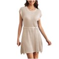 thumbnail image 2 of Fshaion Robe d'Été pour Femmes 2024 Grande Taille Grande Fente Mi-Longue Robe en Solde à Moins de 10!, 2 of 9