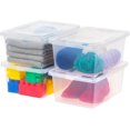 thumbnail image 1 of L Storage Box Stackable - Plastic Bin with Lid Organizing Containers Clear, 1 of 10