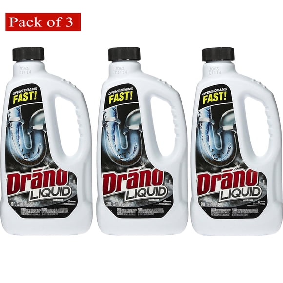 Drano Liquid Drain Cleaner, Clog Remover, 32 fl oz Bottles (Pack of 3)