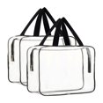 thumbnail image 1 of WHEANG Clearance 2PCS Large Clear Makeup Cosmetic Toiletry Organizer Bag Clear Plastic Tote Bags Transparent Handbag, 1 of 2