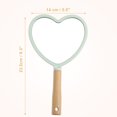 thumbnail image 2 of Unique Bargains Portable Heart Shaped Wood Handle Vanity Makeup Mirror Handheld Cosmetic Mirror Green, 2 of 7