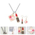 thumbnail image 3 of Boucles d'Oreilles 1Set Lady Collier Élégant Cosmétiques Forme Bijoux Accessoires de Costume, 3 of 8