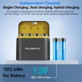 thumbnail image 2 of PUJIMAX 1.5V AAA 1512mWh Rechargeable Lithium Batteries 8-Pack Smart Charger 1600 Cycles, 2 of 9