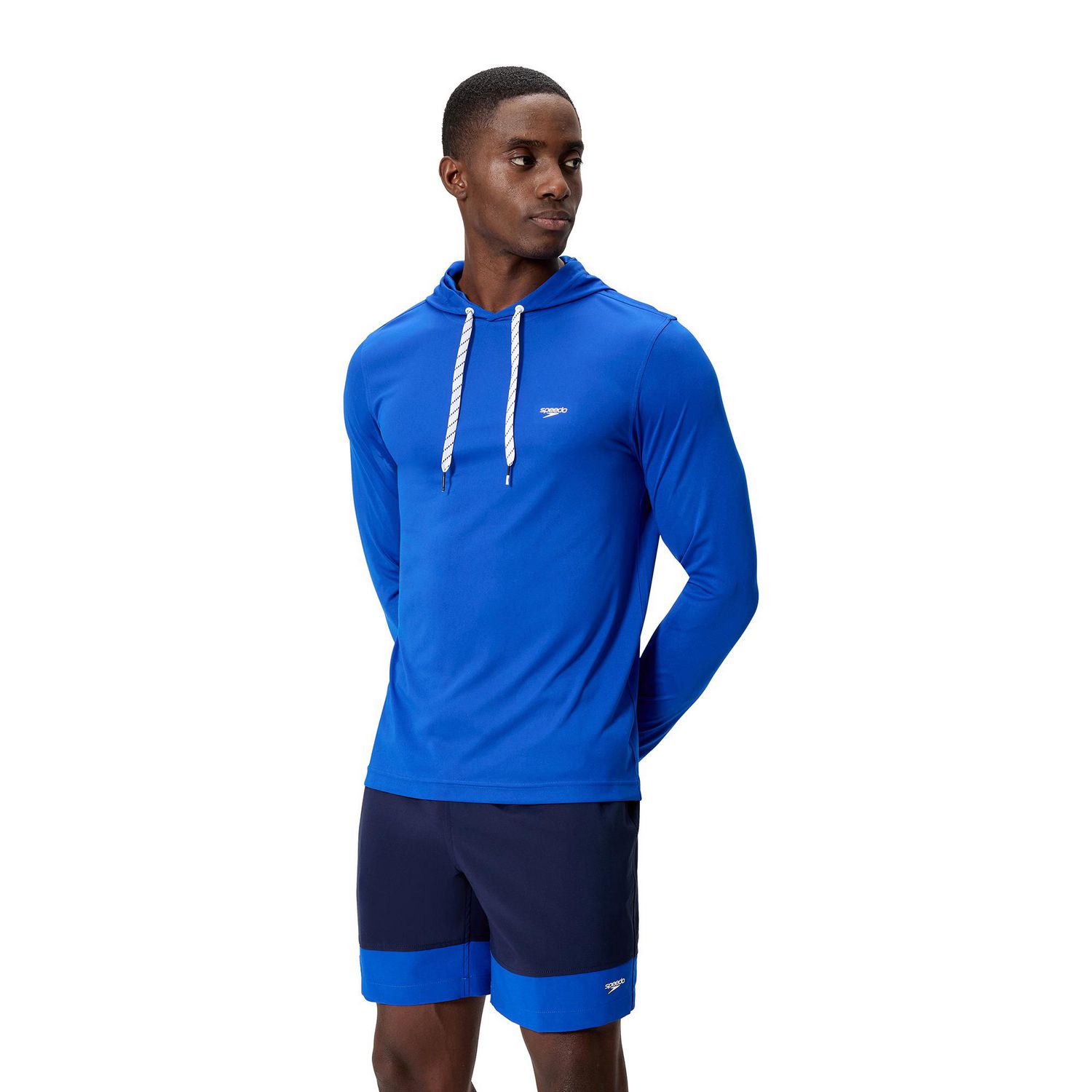Haut à capuchon de bain manches longues couleur unie Speedo pour hommes