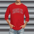 thumbnail image 2 of Mens T Shirt 3/4 Sleeve Comfortable Crewneck Graduated Color Fit Red Men's Fall Clothing size XXXL, 2 of 4