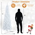 thumbnail image 2 of Gymax 7FT Pre-Lit Slim Pencil Christmas Tree Full Artificial Tree w/ LED Lights, 2 of 10