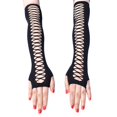 thumbnail image 2 of 2pc Women Long Fingerless Gloves Elbow Length Punk for Wedding Fancy Dress Party, 2 of 7