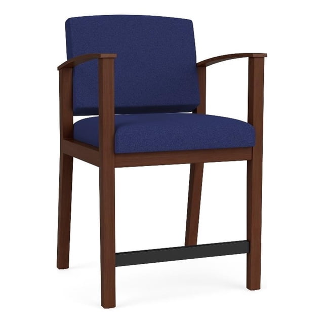 Pemberly Row Fauteuil de Réception à Dossier Haut en Noyer/maison Ouverte Cobalt
