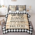 thumbnail image 1 of YST Lake Rules 7-Piece Comforter Set, Black and White Buffalo Grid Patchwork, Twin Size, 1 of 5