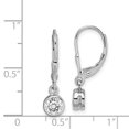 thumbnail image 2 of 925 Sterling Silver Round 5mm Cubic Zirconia Cz Leverback Earrings Drop Dangle, 2 of 6