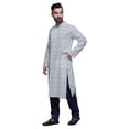 thumbnail image 2 of Atasi Kurta Pyjama de Fête pour Hommes Col Mandarin Manches Longues Kurta Pyjama Ethnique, 2 of 5