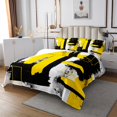 thumbnail image 2 of Erosebridal Abstract Graffiti Stripes Bedspread Set King Size Yellow Black White, 2 of 6
