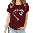 thumbnail image 2 of Meichang T-Shirts de la Saint-Valentin pour Femmes Hauts Mignons Imprimé Cœur Vacances Col Rond Hauts Décontractés Manches Courtes Cadeaux T-Shirts Blouses Liquidation de Printemps, 2 of 3