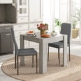 thumbnail image 2 of HOMCOM Ensemble de Table à Manger pour 2, Table de Cuisine Carrée et Chaises en PU, Gris, 2 of 10