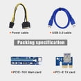 thumbnail image 4 of Decodeary 100PCS VER008C Riser Card USB3.0 PCI PCIE PCI-E 1X To 16X Extender 60CM 008C Riser Adapter With LED For GPU Miner Mining 1Set, 4 of 6