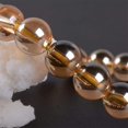 thumbnail image 2 of Bracelet Extensible Unisexe en Perles Rondes de 8 mm avec Pierre Précieuse en Quartz Transparent Enduit d'Or Rose 7 Pouces, 2 of 2