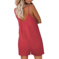 thumbnail image 4 of ORUYROP SNUGWIND Femmes Casual Sans Manches Sangle Lâches Combinaisons Réglables Stretch Shorts Romper avec Poches, 4 of 5