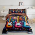 thumbnail image 2 of Erosebridal Electric Guitars Comforter Sets Full Size, Graffiti Blocks Comforters & Duvets, Reversible 3 Pieces, 2 of 7