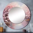 thumbnail image 1 of Designart "Pink Cherry Blossom love expression IV" Cherry Blossom Pink Large Round Mirror - Round Mirror Wall Décor - Traditional Round Printed Mirror 29" x 29" Inch, 1 of 5