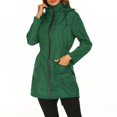 thumbnail image 1 of PRAETER Nouveau Imperméable Léger pour Femmes, Veste Imperméable à Capuche pour Randonnée en Plein Air, Longue Veste de Pluie Active, 1 of 4