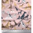 thumbnail image 1 of Soimoi Pink Poly Georgette Fabric Mix Dog Print Sewing Fabric Yard 42 Inch Wide, 1 of 3